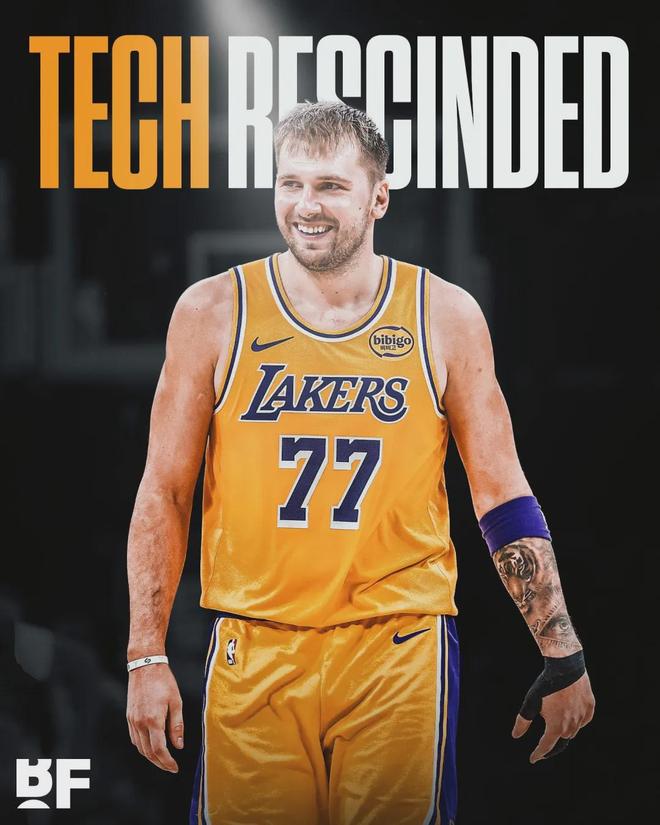 东契奇技术犯规撤销引热议 湖人迎战活塞争夺西